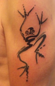 tribal-tree-frog-tattoo-for-family-body